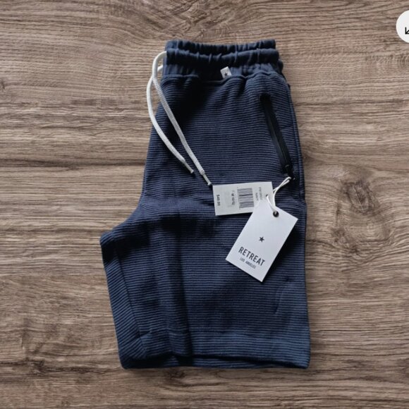 Retreat Los Angeles Boys Jogger Sweat Shorts Navy Blue Cotton Size M 10 / 12 - Picture 5 of 12